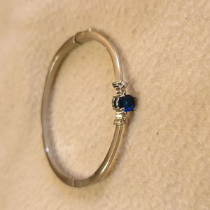 Pretty blue and silver bangle bracelet
